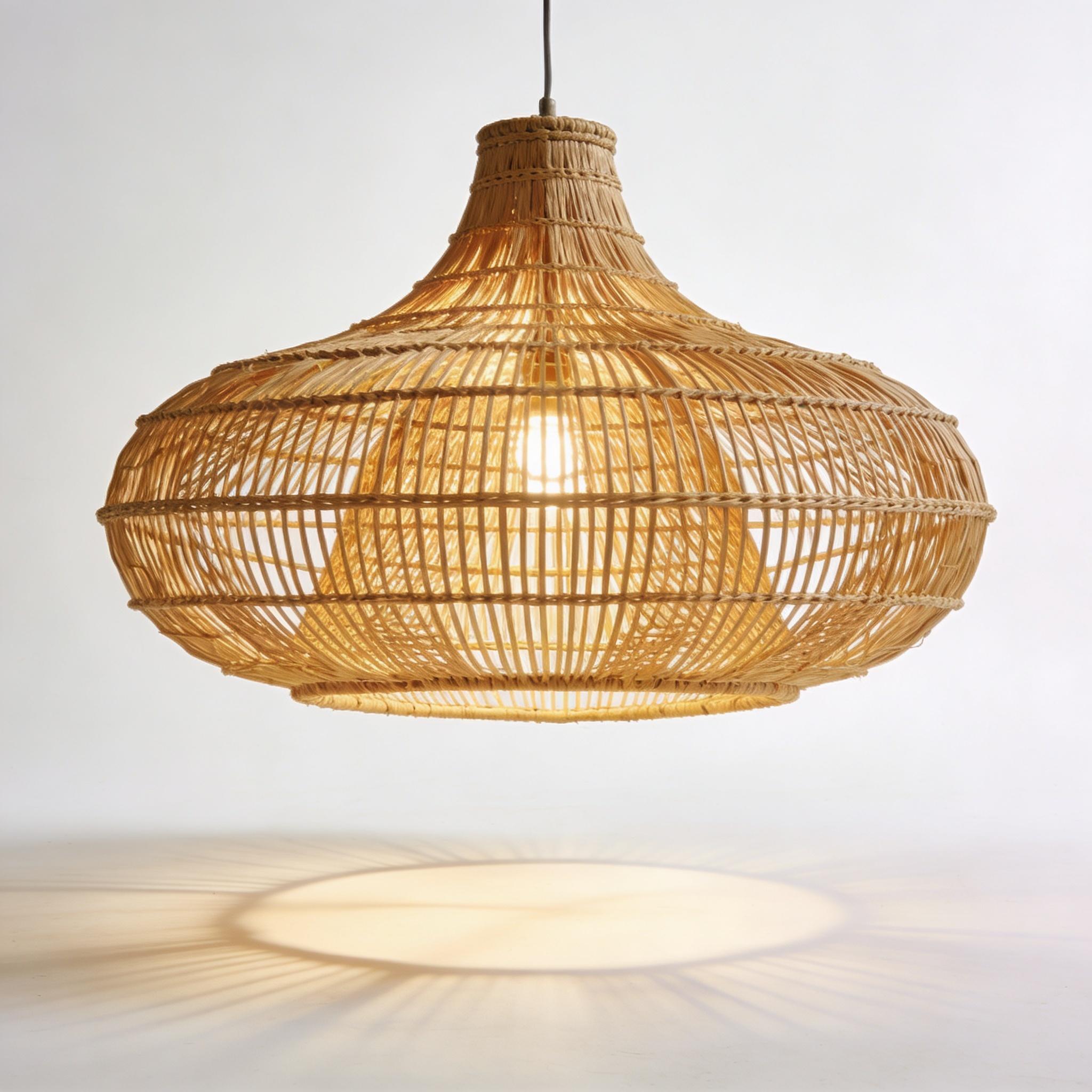 Lustre Rotin Grande Taille
